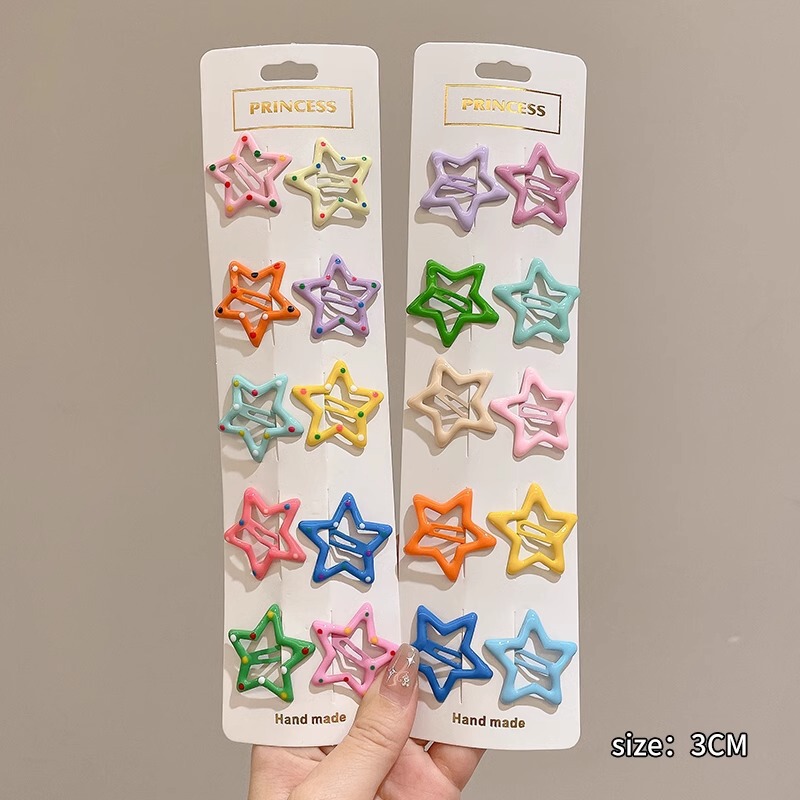 多巴胺星星发夹y2k少女心侧边刘海夹前额小夹子网红款可爱头饰|undefined