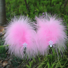 2025新款羽毛头饰春夏新品古风汉服发饰日系仙气毛毛边夹公主发卡