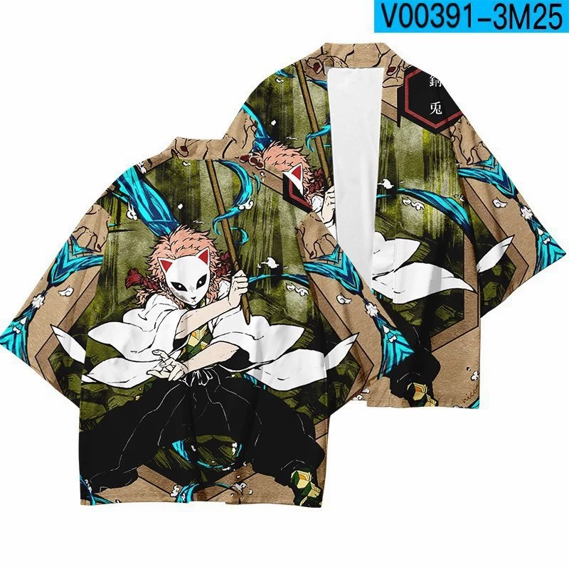 Первые часы аниме Ghost Destroy Digital Printing Covered Cloak Cloak Kimono Weaving
