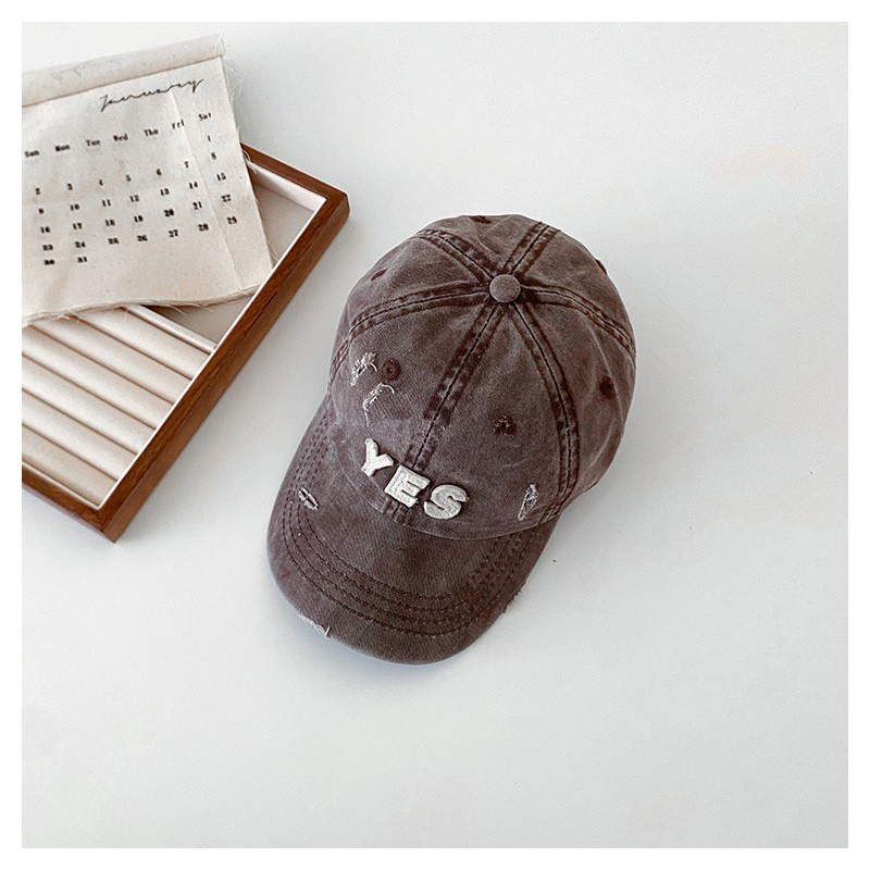 Primavera y otoño retro vaquero lavado sombrero para niños sombreros de letras viejas para niños y niñas sombreros de béisbol suaves