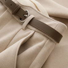 时尚百搭显瘦满级磨毛加厚高腰休闲西装毛呢裤九分女烟管裤秋冬季