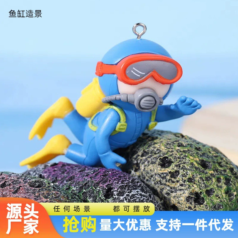 Трансграничный аквариум дайвер ландшафтный ПВХ украшения аквариумы микро-ландшафтный серфинг мальчик кит девочка плавающий продукт