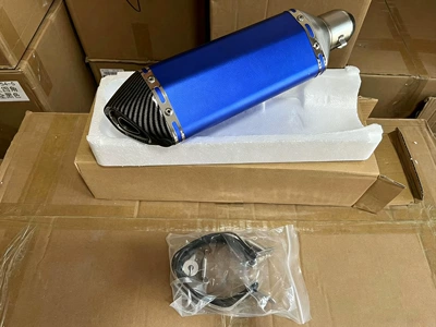 Exhaust pipe: 250 Yongyuan 350R25/R3 Small - 11370mm-blue-body-car-pattern-tail-laser-mark