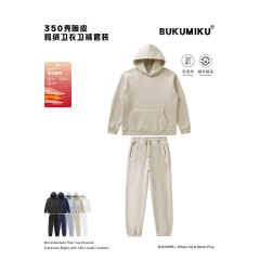男装秋冬2025美式潮牌连帽卫衣男纯色加绒加厚落肩帽衫男式卫衣上