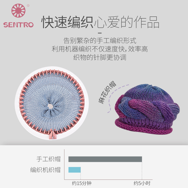 Máquina de tejer de lana de cilindro de manivela, máquina de tejer, sombrero de lana creativo de bricolaje, bufanda, accesorios para calcetines, dispositivo de lana