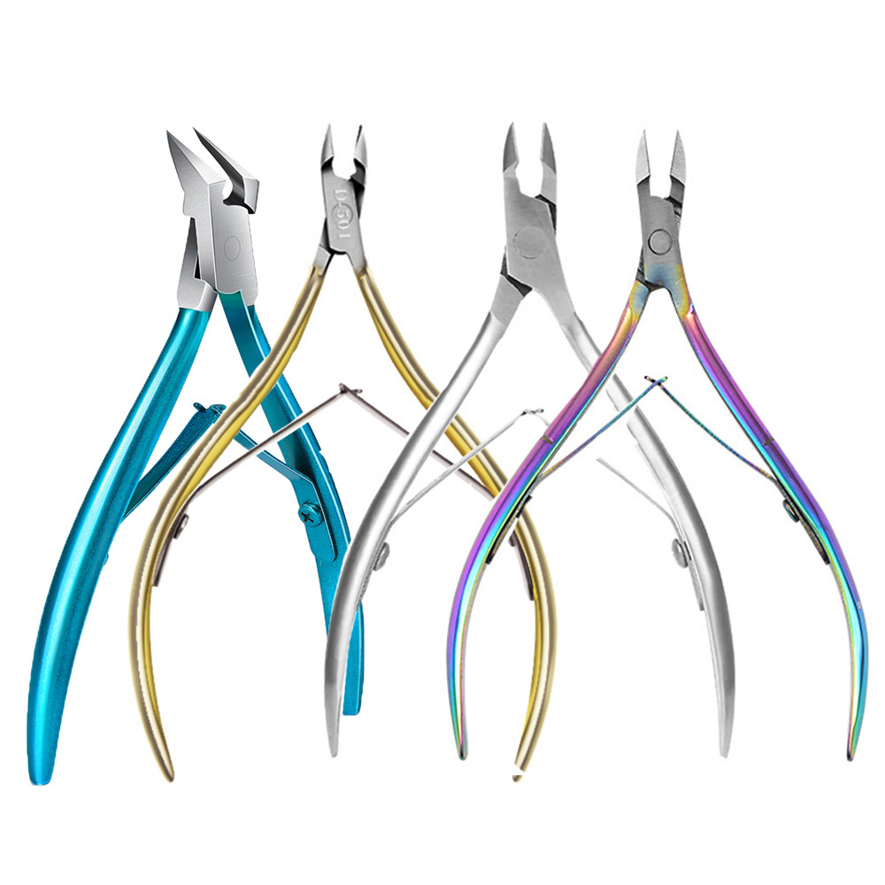 Cross-border stainless steel D501 dead leather scissors nail clippers color titanium gold easy to cut dead leather pliers nail groove inlay
