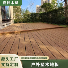 塑木地板室外露台阳台花园二代共挤木塑地板防腐木地板自铺安装
