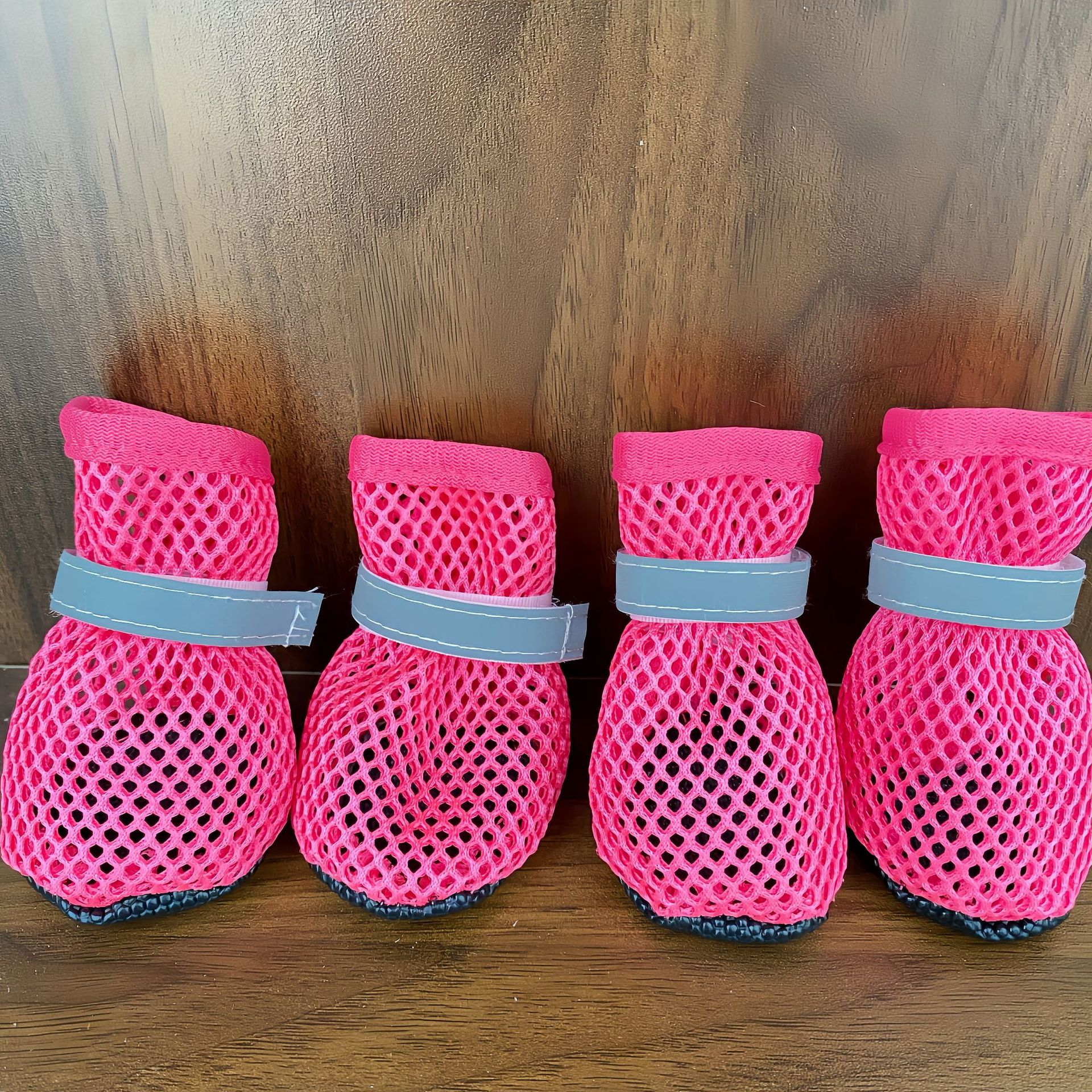 로즈 레드 메쉬 슈즈