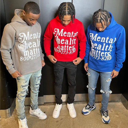 European and American Streetwear Trend Hooded Sweatshirts with Letter Prints for Men and Women