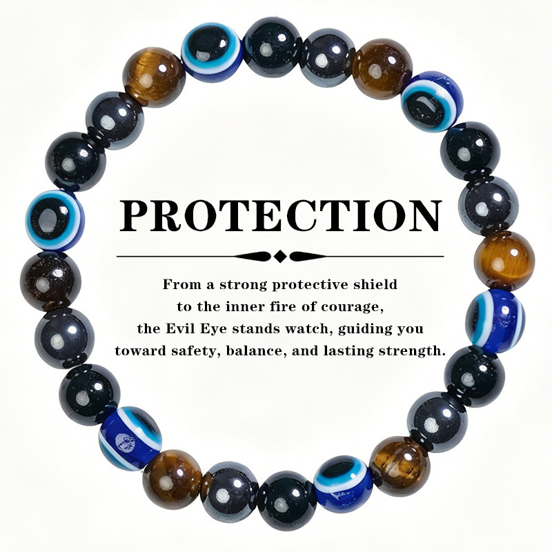 Amazon's Best-Selling Devil's Eye Tiger's Eye Stone Beaded Bracelet Black Magnet Triple Protection Bracelet Protection