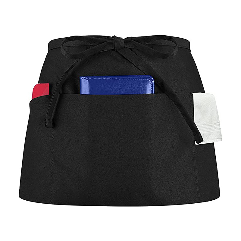 Delantal corto de poliéster de Amazon, moderno y sencillo, para pintura, publicidad, trabajo, fabricante mayorista de delantales cortos.