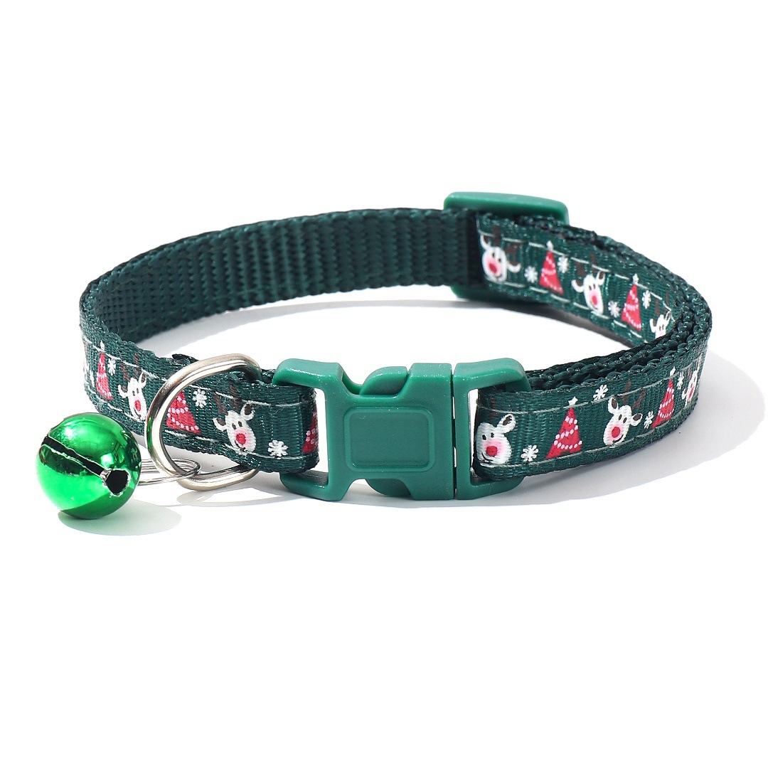 Collar de mascotas de 1cm campana collar de muñeco de nieve para gatos collar de Navidad decoración de plástico botón al aire libre
