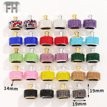 陶泥创意圆形镶钻流苏帽钥匙扣头 DIY手工UV电镀手机挂件钥匙配件