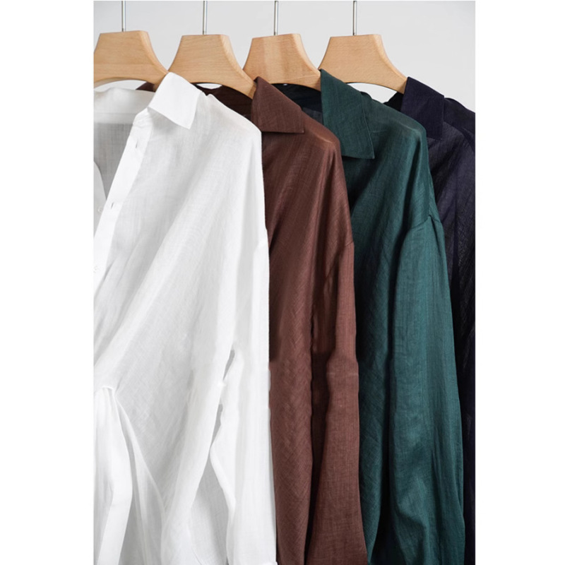 Clothing Record Twist-Pleated Shirt, Large Bao Style~ Korean Jin Imported Ramie~ Waist-Cinching Sun Protection Top, One-Piece Wholesale