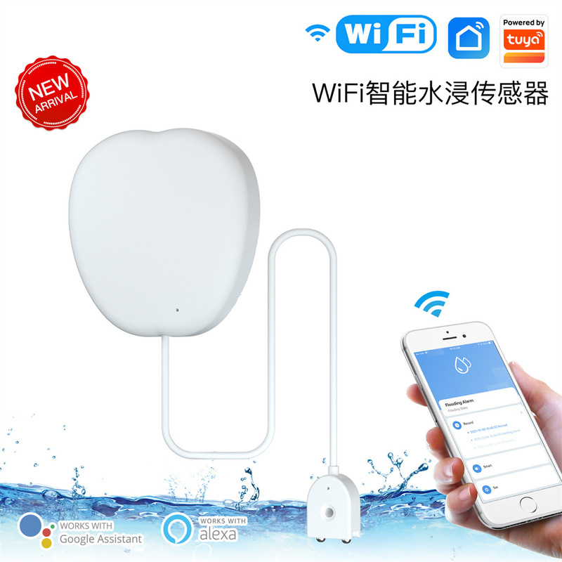 Wifi Tuya Smart Home Water Immersion Detector App Timed Intelligent Security Anti-Leakage Alarm Smart Sensor