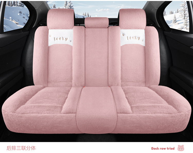 New All-Inclusive Car Seat Cushion Linen Breathable Cartoon Bear Four-Season Universal Car Seat Cushion Wear-Resistant Car Seat Cover