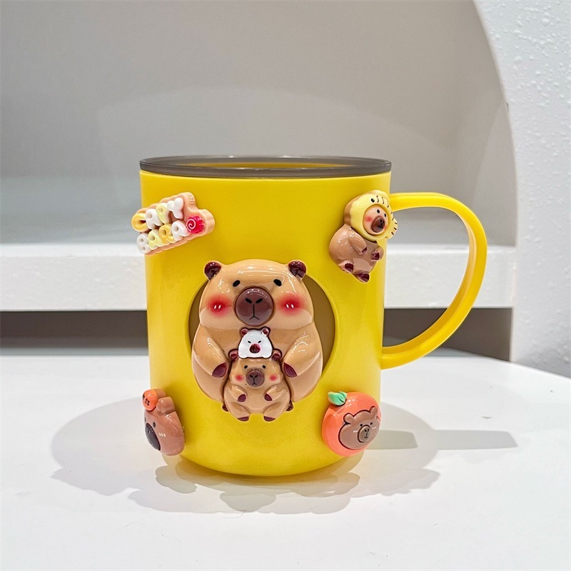 卡皮巴拉漱口杯儿童宝宝牙杯洗漱杯家庭洗手台置物架感ins风|undefined