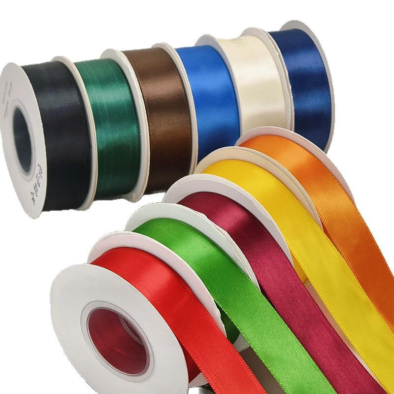 Cinta de pastel de 2,5 cm cinta de decoración de boda al por mayor rosa hecha a mano arco de bricolaje flor cinta de satén