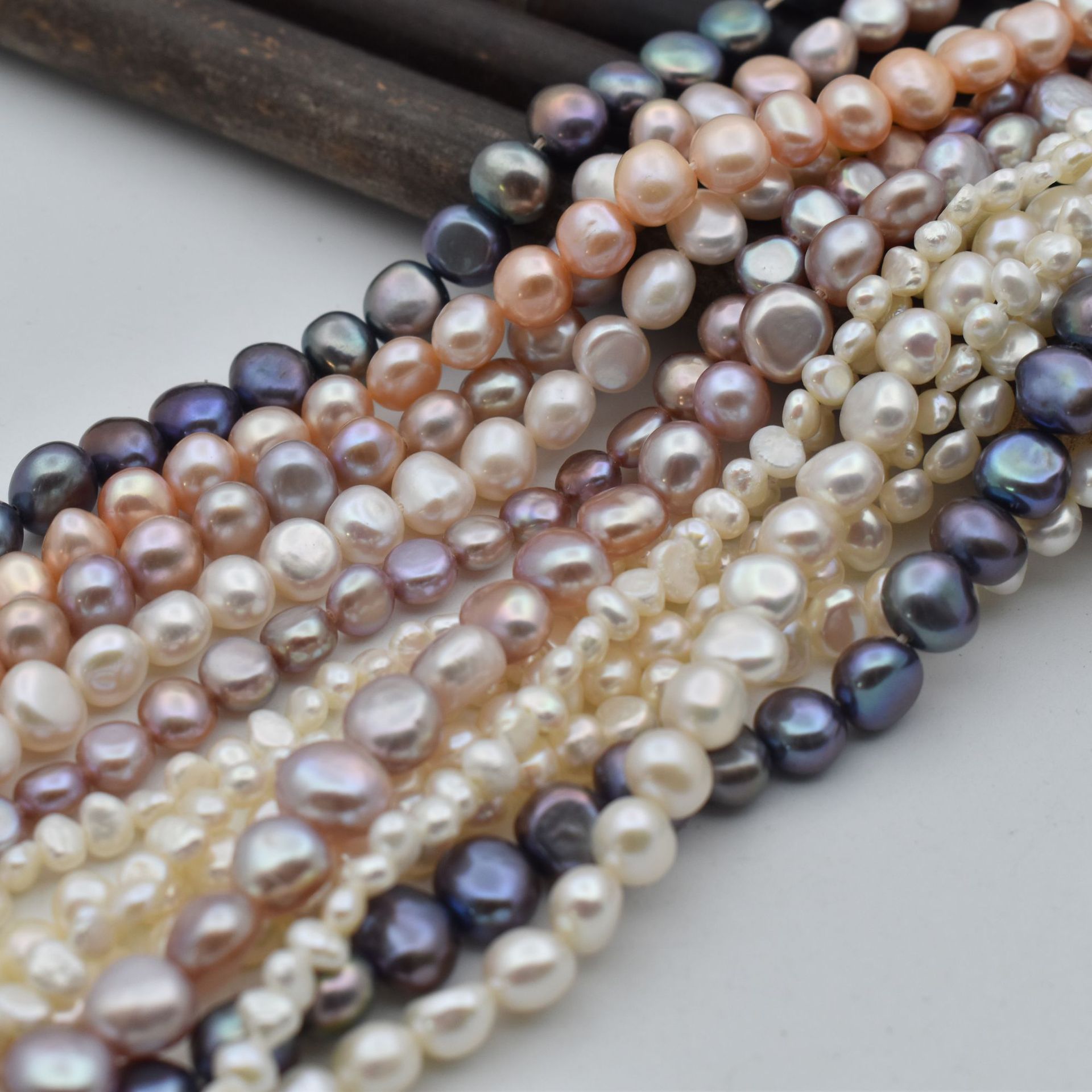 上乘品質  多種規格光澤好巴洛克異形兩面光珍珠 diy飾品串珠項鍊