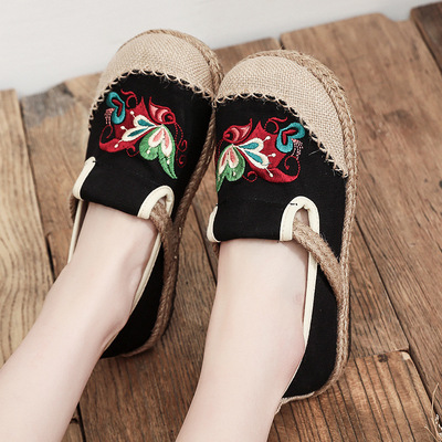 Fairy Chinese folk dance hanfu shoes restoring ancient ways hanfu embroidered shoes fashion leisure single creative style fashion cloth shoes wholesale