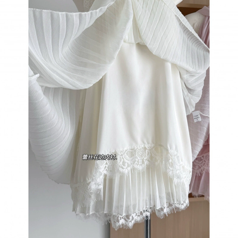 Lace summer T-shirt sleevless, shiffon set