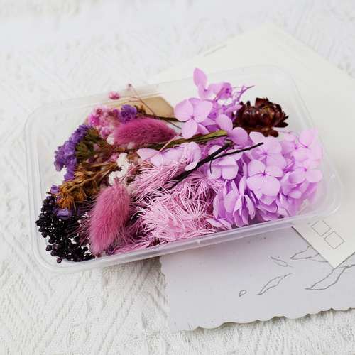 Eternal flower dried flower full star DIY material box fragrance drop glue rose dried flower forget-me-not photo frame fan decoration 
