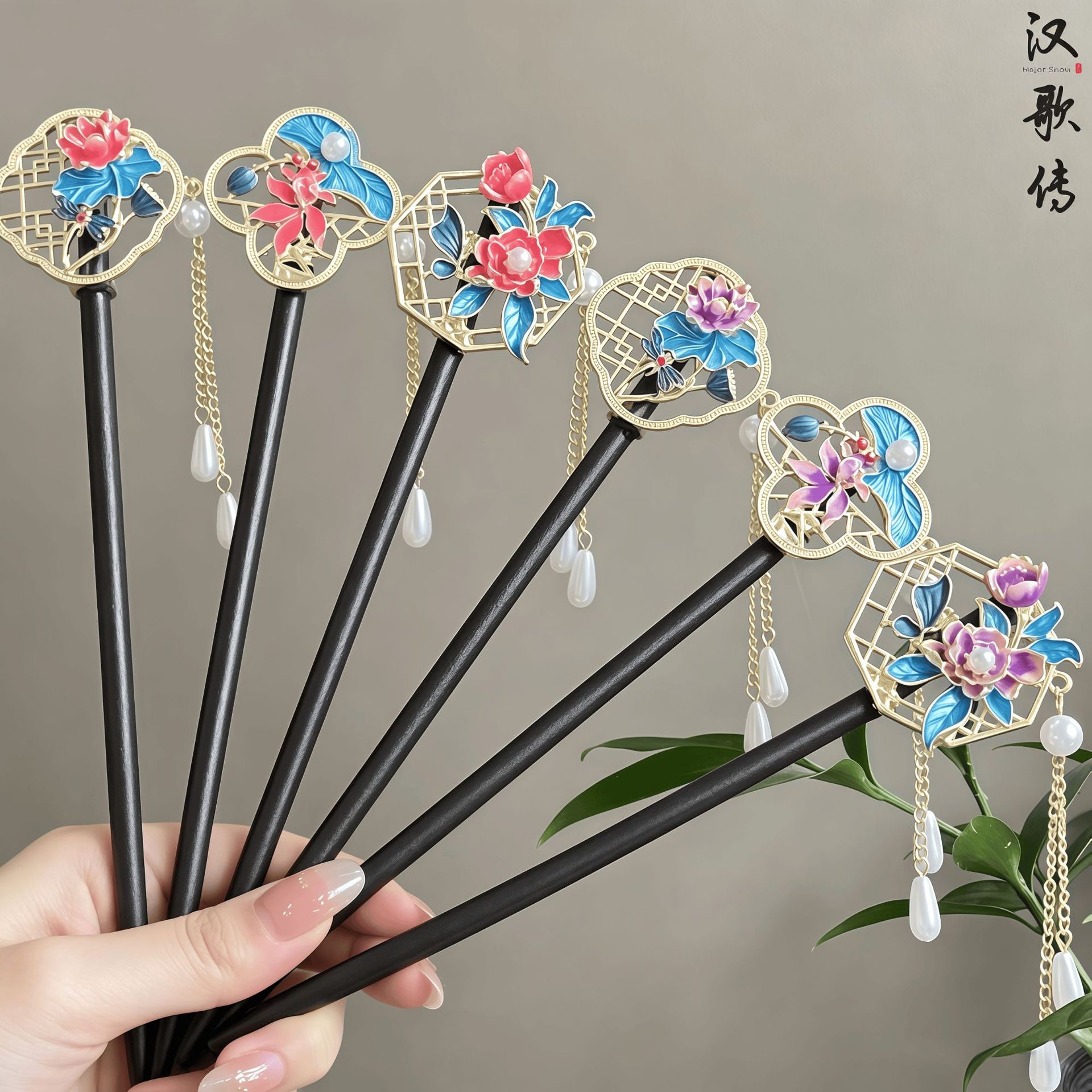 Ancient Style Imitation Ebony Hairpin, New Chinese Style High-End Daily Hairpin for Hanfu and Cheongsam, Tassel Hairpin Hair Accessory Wholesale