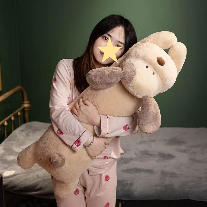 狗狗趴趴毛绒玩具小猪玩偶公仔柴犬抱枕长条枕床上女侧睡安抚娃娃|undefined