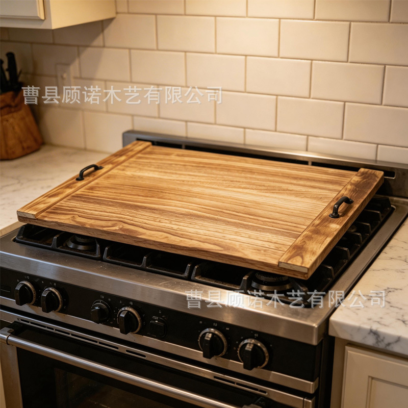Cross-border wooden kitchen gas stove cover restaurant serving plate…