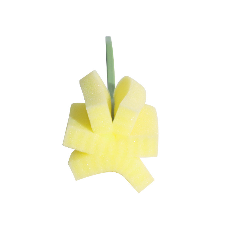 Sponge Cleaning Stick for Men’s Toy Care, Portable Rinse Tool with Cotton Ball, Yellow — detail image 3