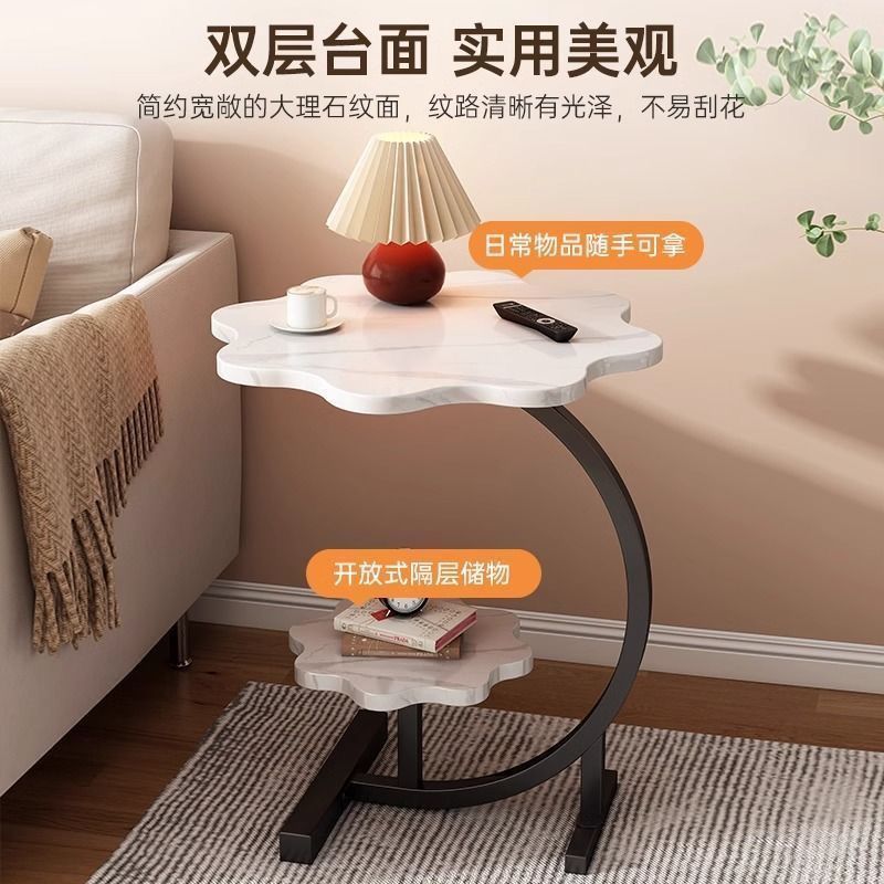 Meseta de noche moderna nórdica, mesa auxiliar de sofá de sala de estar, mesa pequeña simple, mesa de centro, estante simple para dormitorio