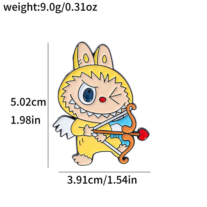 Labubu かわいいブローチ漫画の個性面白い金属バッジ男性と女性の学生バッグ服バッグペンダント|undefined