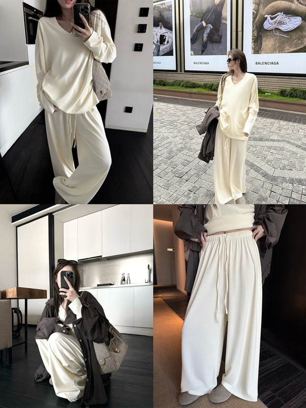 3728# superniniyy 气泡云朵 松弛感柔软细腻软糯V领针织衫|undefined
