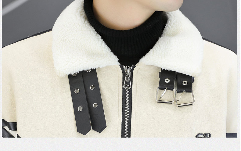 Men's Leather Jacket With Velvet Lining And Fur Collar Warm_voghion.com