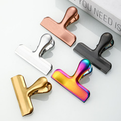 Cross-border 430 stainless steel T-shaped book clip change banknote bill clip thickened metal sealing clip food sealing clip