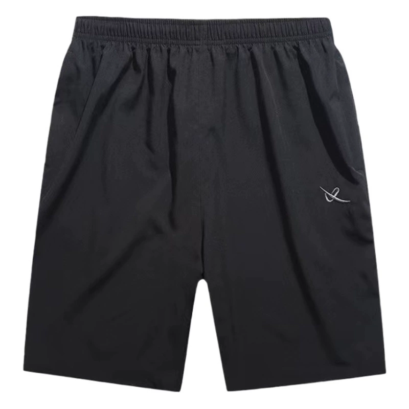 Мужские спортивные шорты, летний стиль, длина до колена, из ледяного шелка, эластичные, не вызывают натирания, повседневные, свободные, для бега, пляжные, дышащие и комфортные.