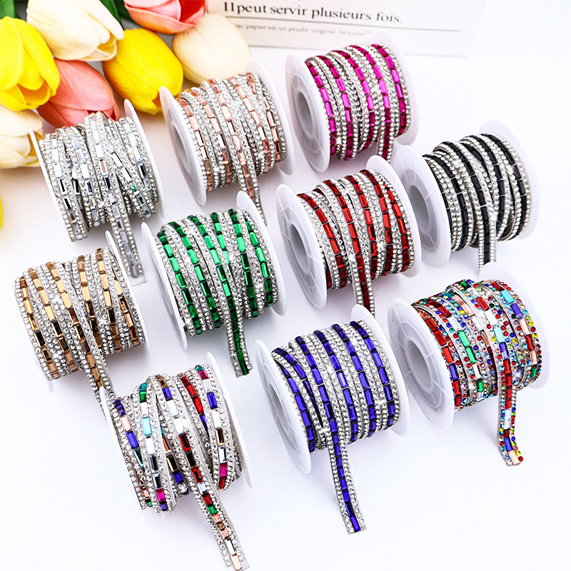 Tiras de Cristales de Colores al por Mayor, Adhesivos de Cristales de Vidrio Autoadhesivos, Accesorios para Ropa, Cristales Termoadhesivos, Accesorios para Joyería DIY, Tiras de Cristales