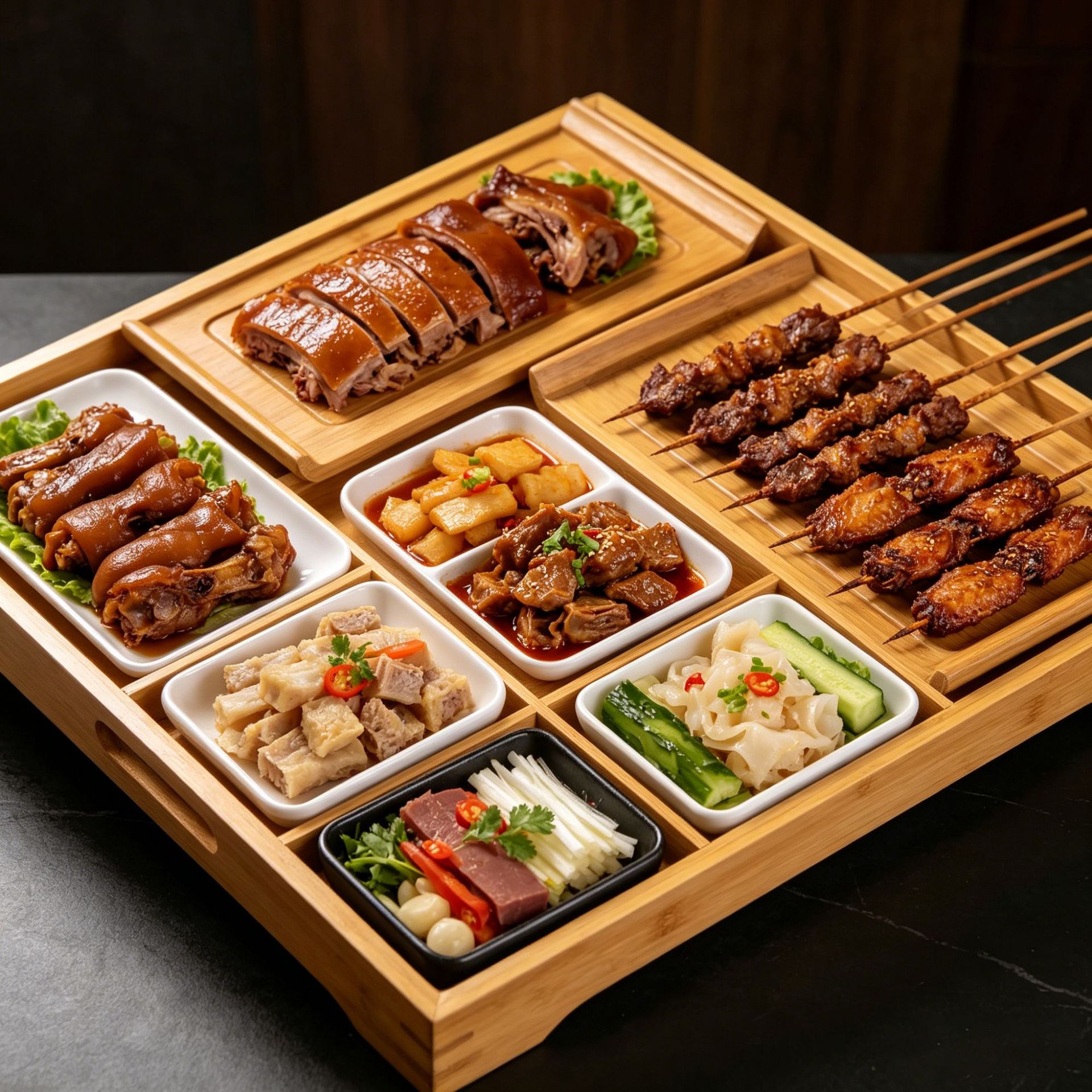 simple nan bambú bandeja de platos fríos de restaurante comercial bandeja de té de bambú y madera bandeja de platos rectangular al por mayor en stock