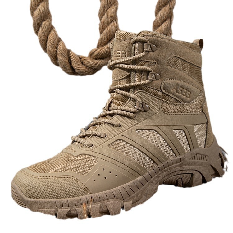 Botas tácticas para hombres de talla grande, zapatos de entrenamiento resistentes al desgaste para senderismo al aire libre, botas de combate altas transfronterizas Magnum para hombres negros