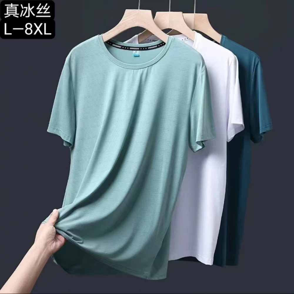 Thin silk short sleeve T-shirt
