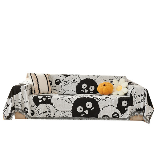 Woven cotton yarn ins style universal sofa cover cloth full cover sofa cushion cover cover blanket single three person universal four seasons