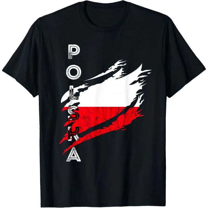 Polish Vintage Flag Print T-Shirt, Polish Flag, Polish Roots T-Shirt, Polish Pride Unisex Shirt, Men's and Women's Round Neck