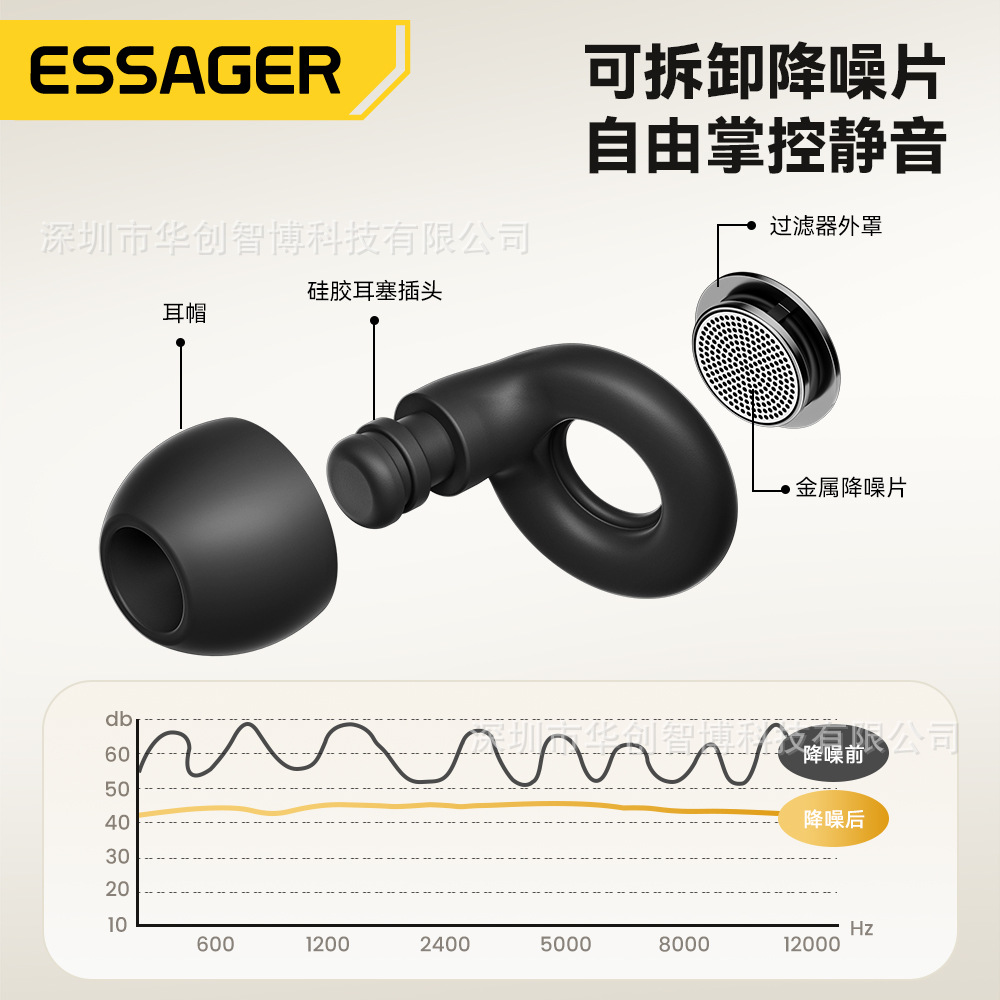 ESSAGER auriculares para dormir sonoros para dormir con auriculares de tipo anti ruido con caja de almacenamiento