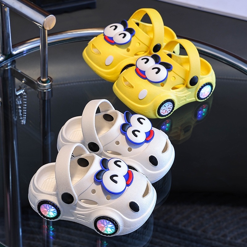 Children's summer neon slippers for men and women, non-slip cartoon mule, closed toe 4
