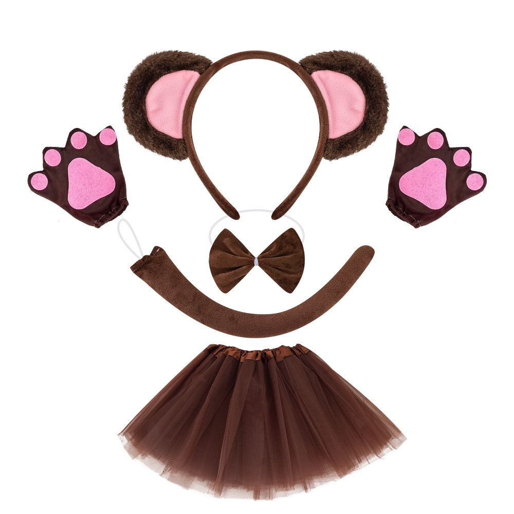 Diademas de animales y orejas de mono o oso, accesorios para disfraces y fiestas de Halloween, modelo transfronterizo
