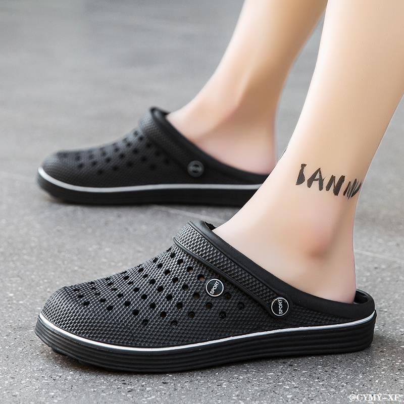 남성 동굴 신발 여름 2024 새로운 의사 수술실 미끄럼 방지 슬립 온 느낌 BAOTOU 슬리퍼 캐주얼 샌들 트렌디