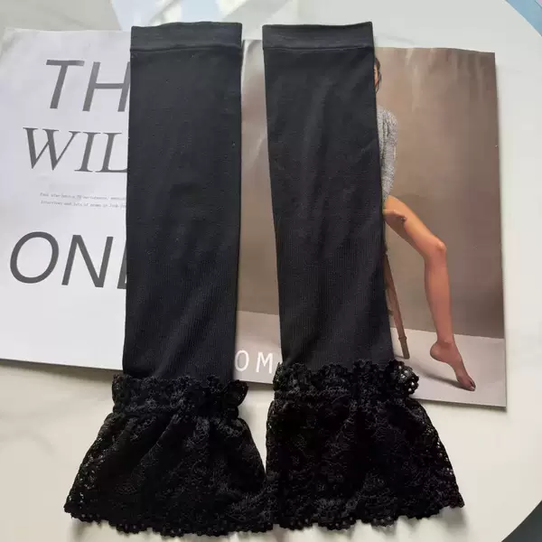 Directly from the Manufacturer, New Cross-Border Lace Trim Sun Protection Ice Sleeves for Outdoor Driving, Loose-Fitting Sun Protection Sleeves, Ice Silk Arm Sleeves