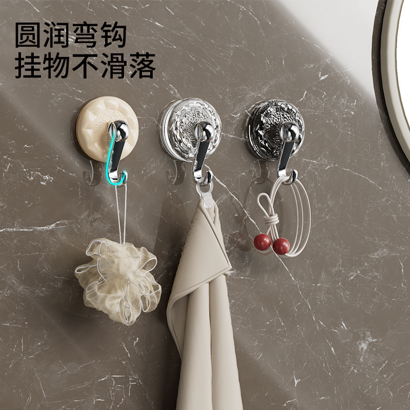 Vintage Corrugated Powerful Suction Cup Hook No Punch Bathroom Door Rear Seamless Vacuum Adhesive Wall Towel Hanging Hook