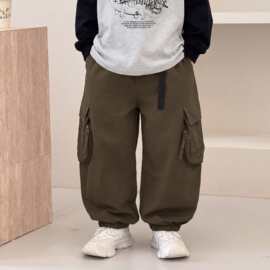 男童工装裤2026秋季新款儿童宽松休闲多口袋长裤中大童潮范纯棉裤