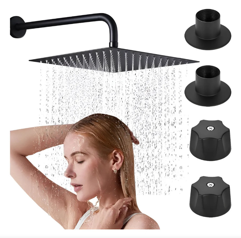 Meike Duo Amazon's Best-Selling Concealed Faucet Handle Stainless Steel Top Spray In-Wall Rod Concealed Top Spray Showerhead